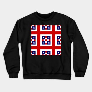 White Stars Blue Squares Red White Stripes Crewneck Sweatshirt